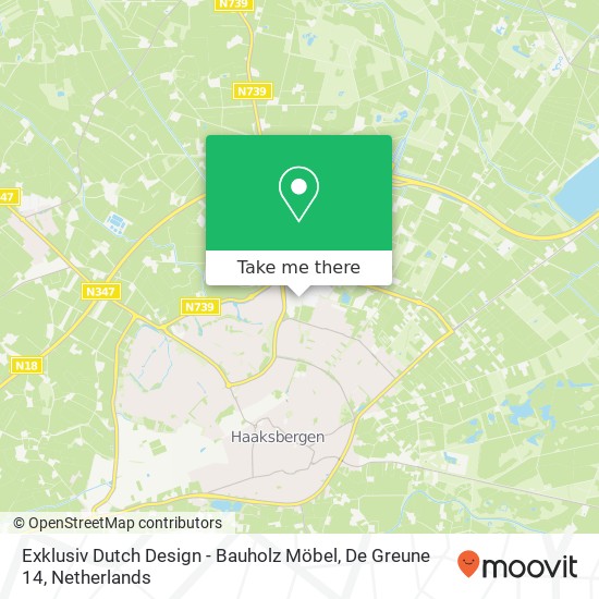 Exklusiv Dutch Design - Bauholz Möbel, De Greune 14 kaart