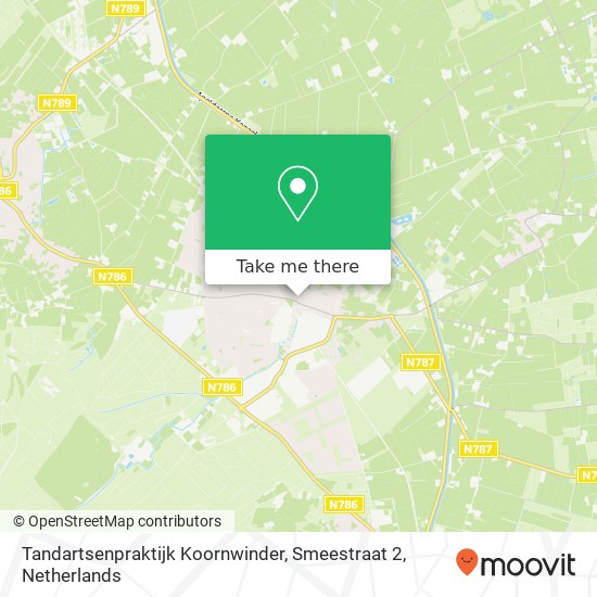 Tandartsenpraktijk Koornwinder, Smeestraat 2 kaart