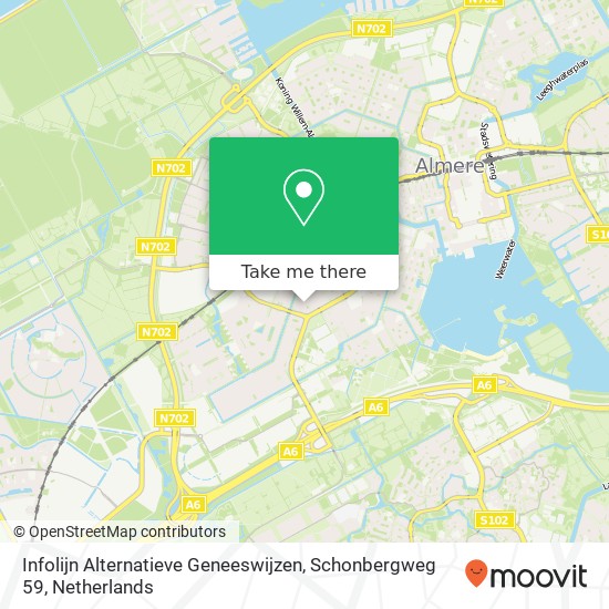 Infolijn Alternatieve Geneeswijzen, Schonbergweg 59 kaart