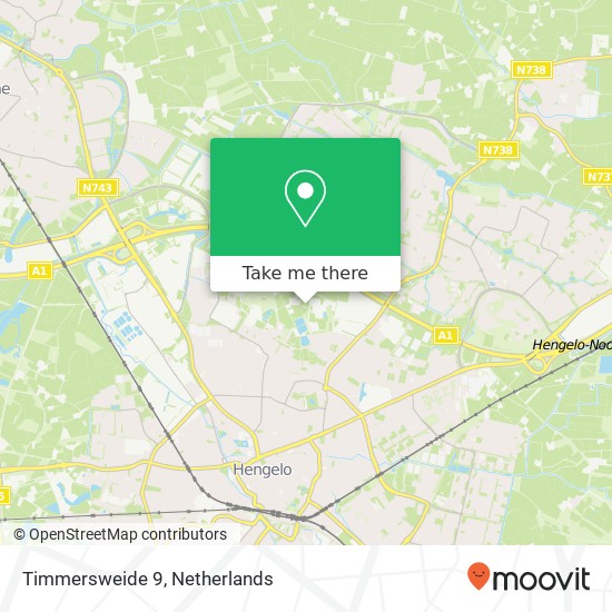 Timmersweide 9, 7556 MA Hengelo kaart