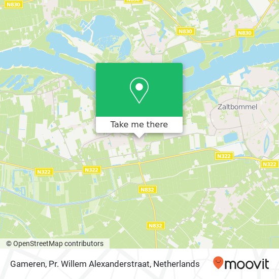 Gameren, Pr. Willem Alexanderstraat kaart