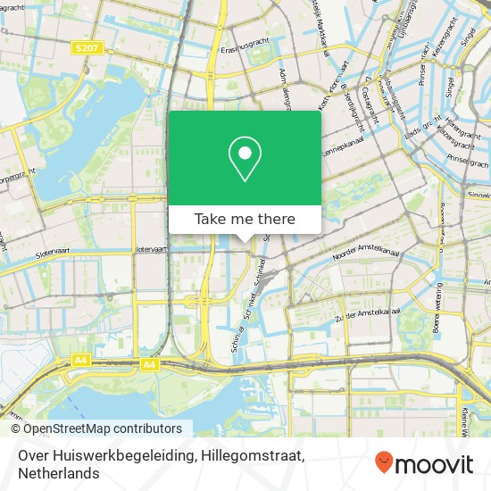 Over Huiswerkbegeleiding, Hillegomstraat kaart