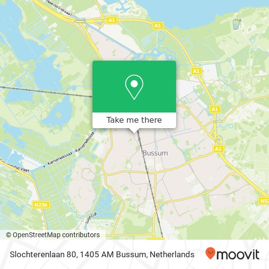 Slochterenlaan 80, 1405 AM Bussum kaart
