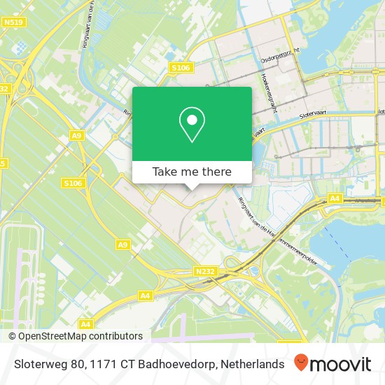 Sloterweg 80, 1171 CT Badhoevedorp kaart