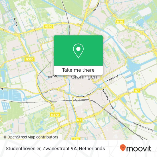 Studenthovenier, Zwanestraat 9A kaart