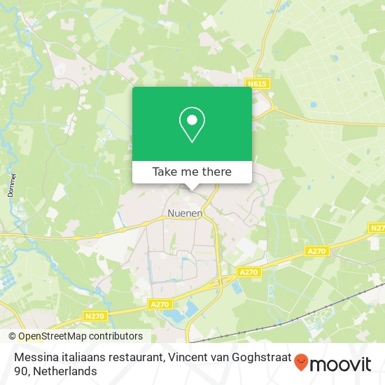 Messina italiaans restaurant, Vincent van Goghstraat 90 kaart