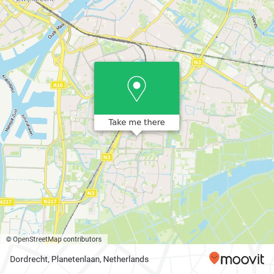 Dordrecht, Planetenlaan kaart