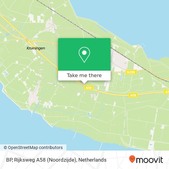 BP, Rijksweg A58 (Noordzijde) kaart