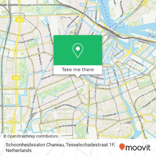 Schoonheidssalon Chareau, Tesselschadestraat 1F kaart