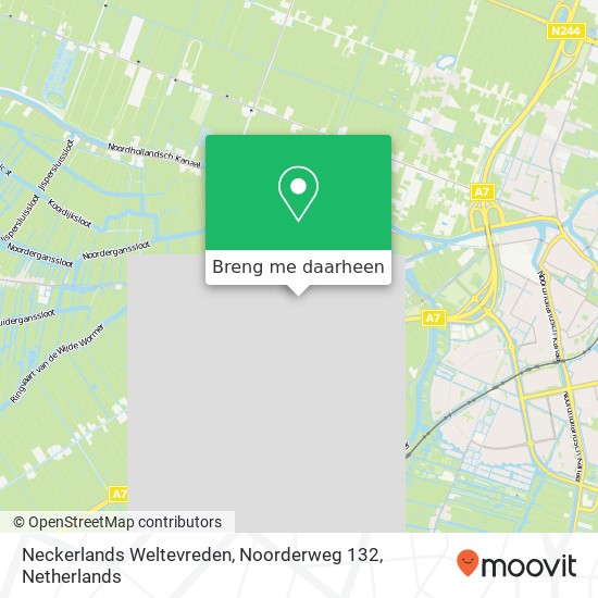 Neckerlands Weltevreden, Noorderweg 132 kaart