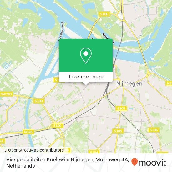 Visspecialiteiten Koelewijn Nijmegen, Molenweg 4A kaart