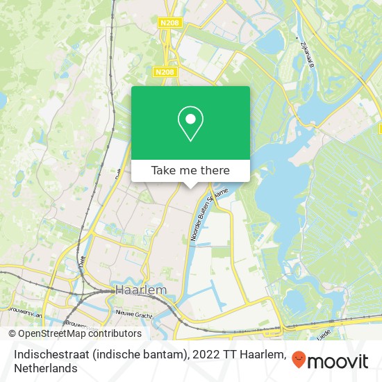 Indischestraat (indische bantam), 2022 TT Haarlem kaart