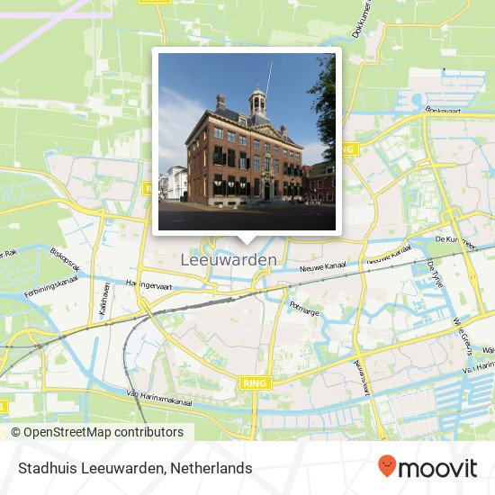 Stadhuis Leeuwarden kaart