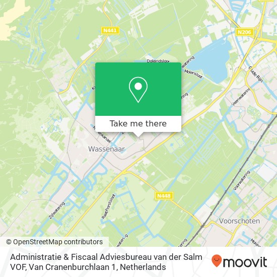 Administratie & Fiscaal Adviesbureau van der Salm VOF, Van Cranenburchlaan 1 kaart