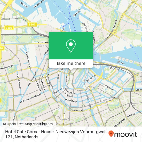 Hotel Cafe Corner House, Nieuwezijds Voorburgwal 121 kaart