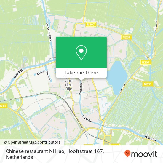 Chinese restaurant Ni Hao, Hooftstraat 167 kaart