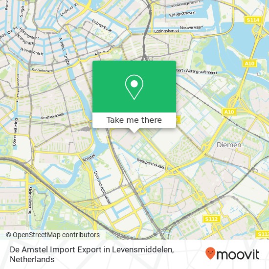 De Amstel Import Export in Levensmiddelen kaart