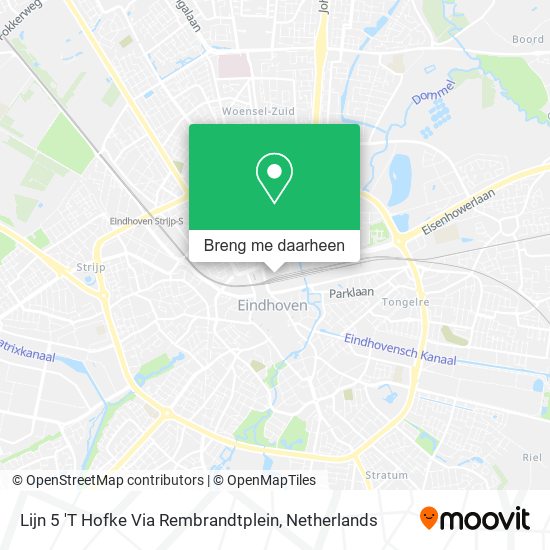 Lijn 5 'T Hofke Via Rembrandtplein kaart