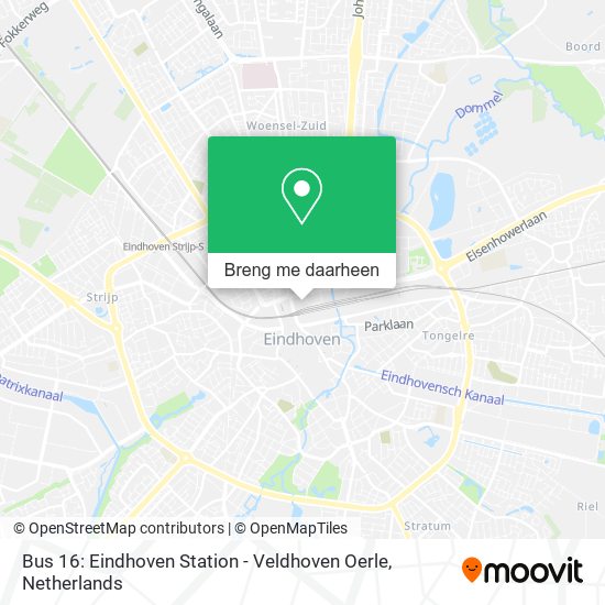 Bus 16: Eindhoven Station - Veldhoven Oerle kaart