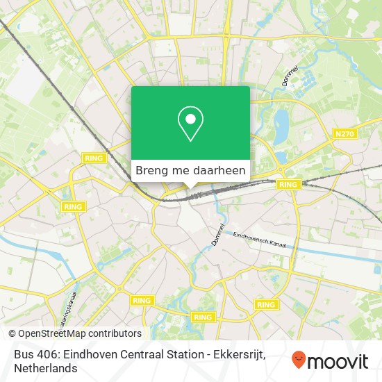 Bus 406: Eindhoven Centraal Station - Ekkersrijt kaart