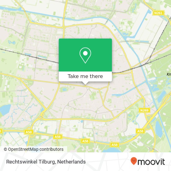 Rechtswinkel Tilburg kaart