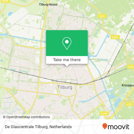 De Glascentrale Tilburg kaart