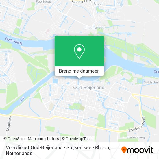 Veerdienst Oud-Beijerland - Spijkenisse - Rhoon kaart