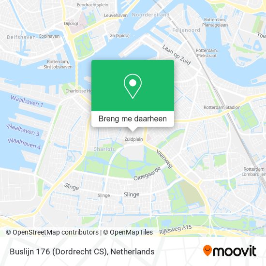 Buslijn 176 (Dordrecht CS) kaart