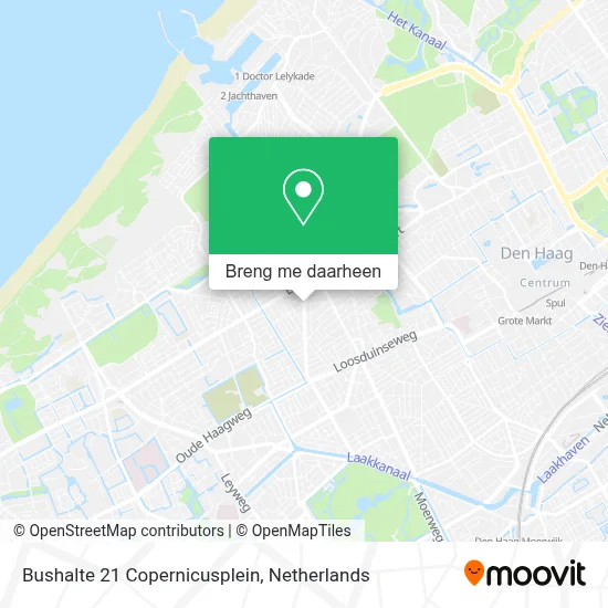 Bushalte 21 Copernicusplein kaart