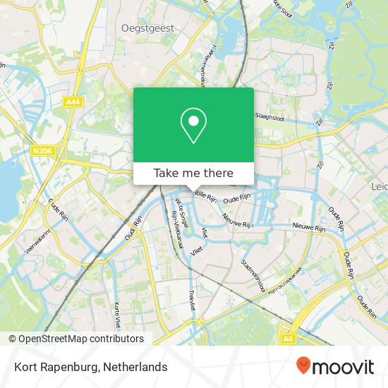 Kort Rapenburg kaart