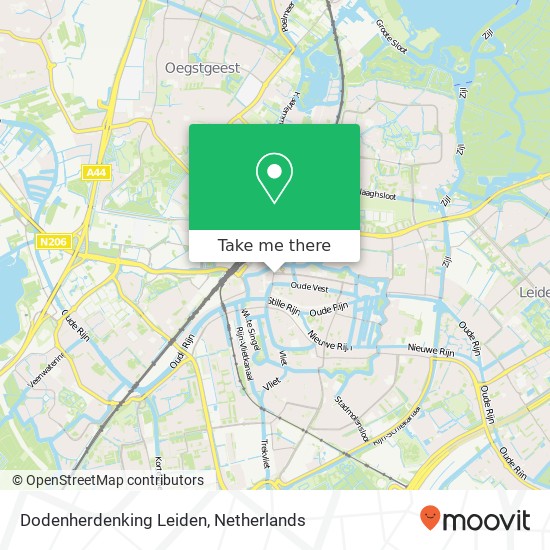 Dodenherdenking Leiden kaart