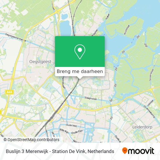 Buslijn 3 Merenwijk - Station De Vink kaart
