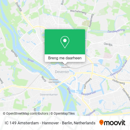 IC 149 Amsterdam - Hannover - Berlin kaart