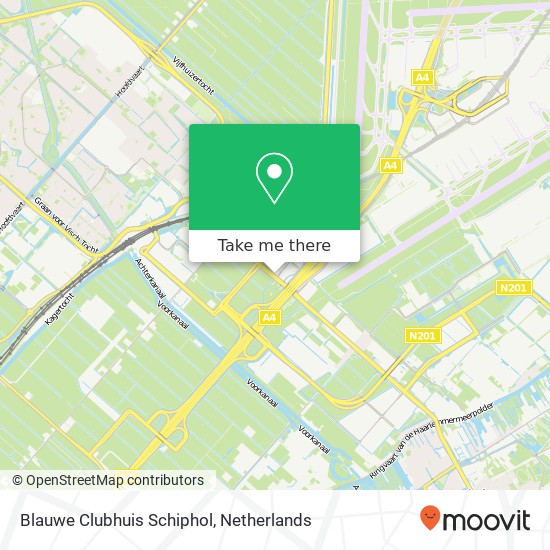 Blauwe Clubhuis Schiphol kaart