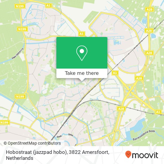 Hobostraat (jazzpad hobo), 3822 Amersfoort kaart