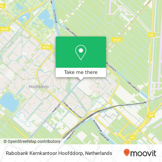 Rabobank Kernkantoor Hoofddorp kaart