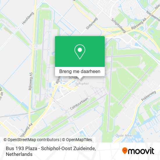 Bus 193 Plaza - Schiphol-Oost Zuideinde kaart