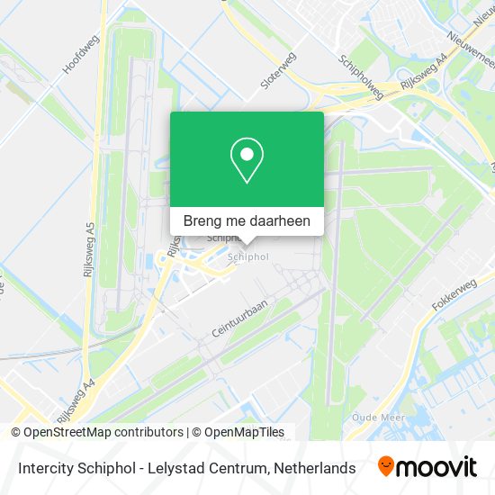 Intercity Schiphol - Lelystad Centrum kaart