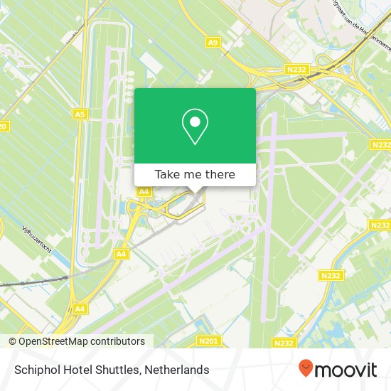 Schiphol Hotel Shuttles kaart