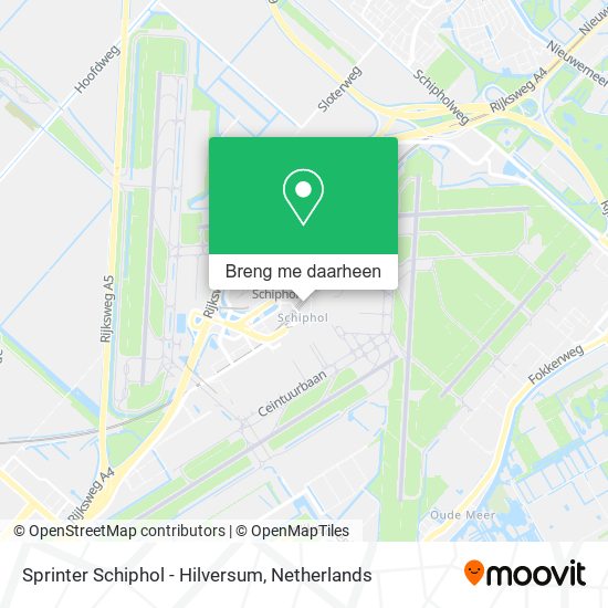 Sprinter Schiphol - Hilversum kaart