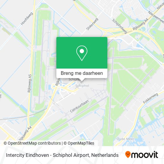 Intercity Eindhoven - Schiphol Airport kaart