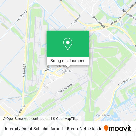 Intercity Direct Schiphol Airport - Breda kaart