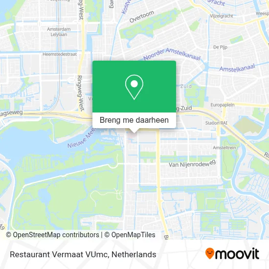 Restaurant Vermaat VUmc kaart