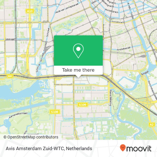 Avis Amsterdam Zuid-WTC kaart