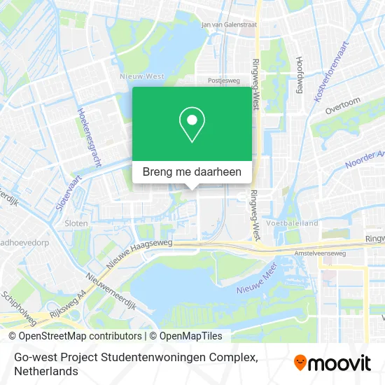 Go-west Project Studentenwoningen Complex kaart