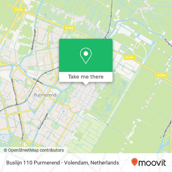Buslijn 110 Purmerend - Volendam kaart
