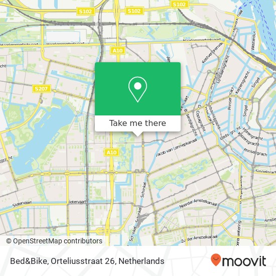 Bed&Bike, Orteliusstraat 26 kaart
