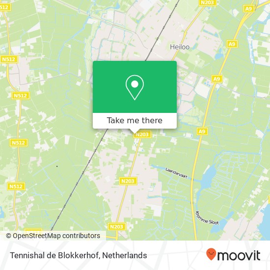 Tennishal de Blokkerhof kaart