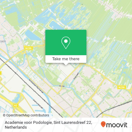 Academie voor Podologie, Sint Laurensdreef 22 kaart