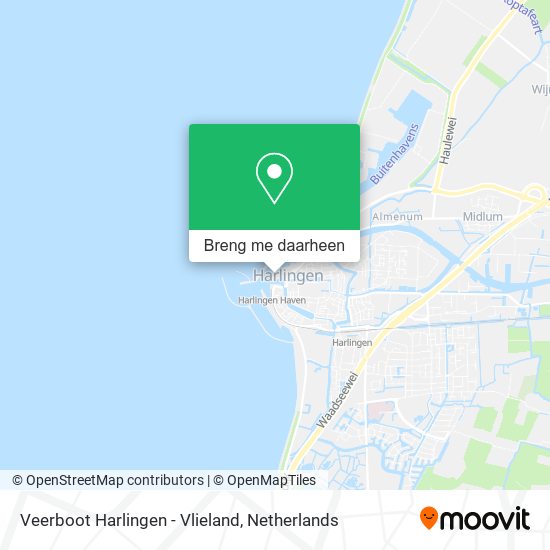 Veerboot Harlingen - Vlieland kaart